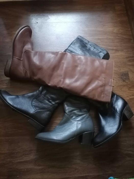 Кожаные сапоги, производство Польша, новые