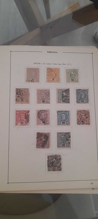 Coleção de selos portugueses antigos de 1853 a 1974
