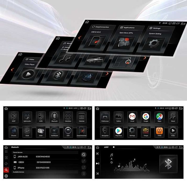 CarPlay Android Auto Radio Tablet USB GPS USB WiFi 4G MP3 MP4 Wideo DivX Bluetooth YouTube Android BMW 7 E65 E66 CCC Harman Kardon