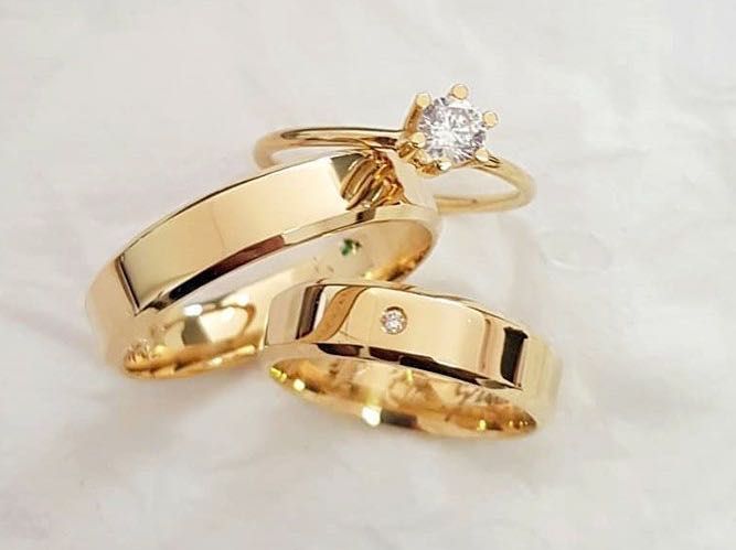 Wyjątkowa Para Złotych Obrączek Ślubnych Fazowanych DARMOWA WYSYLKA