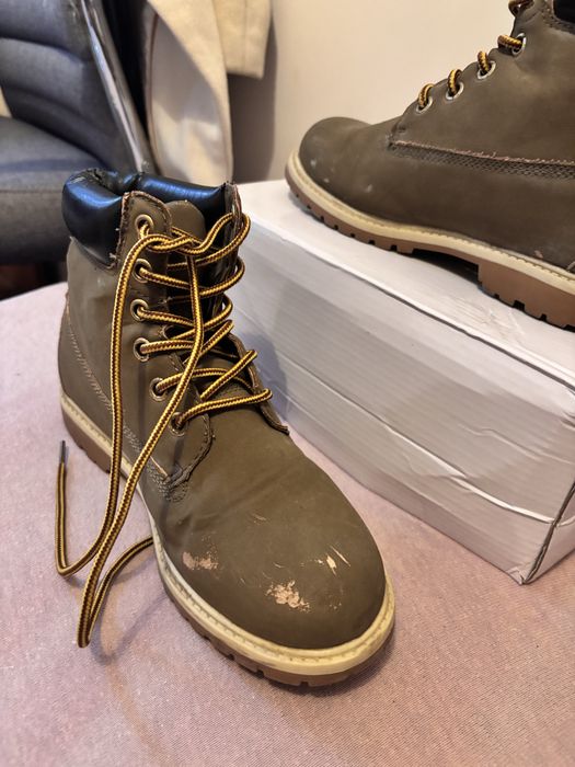 Ciepłe skórzane buty zimowe 36