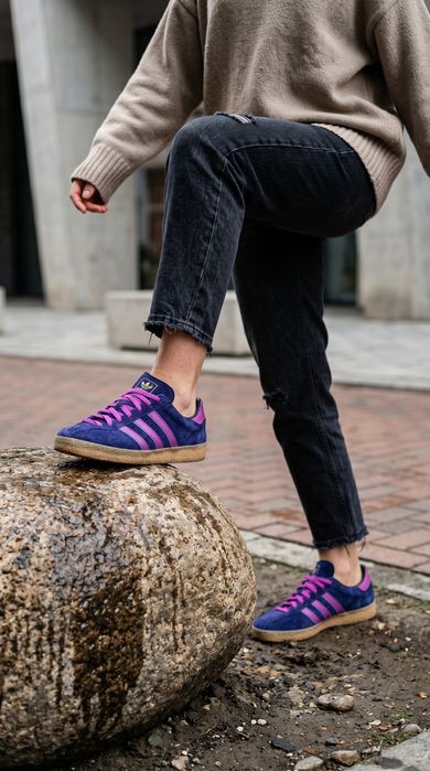 Оригінальні кросівки adidas yabisah blue purple special samba gazelle city
