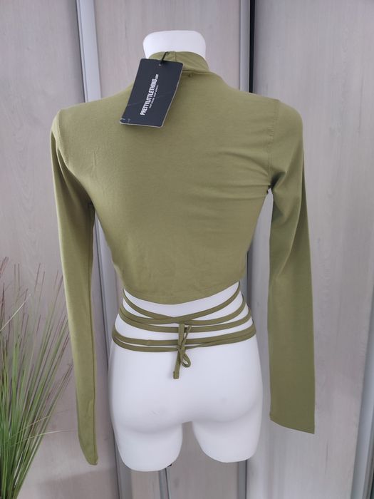 Nowy top crop damska, nowy , khaki rozS firmy PrettylittleThing