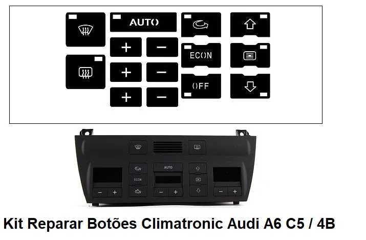 Kit Vinil Reparação Botões Interior Audi A3 8L / 8P
