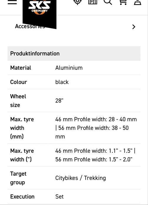 SKS Guarda-lamas / Edge AL 46 Mudguard Set bicicleta
