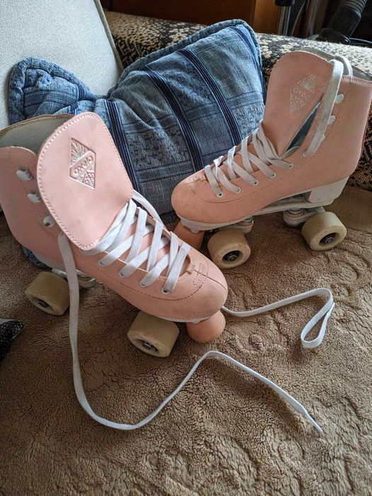Oxelo Wrotki RS Quad 100 Różowe 37 + ochraniacze + torba