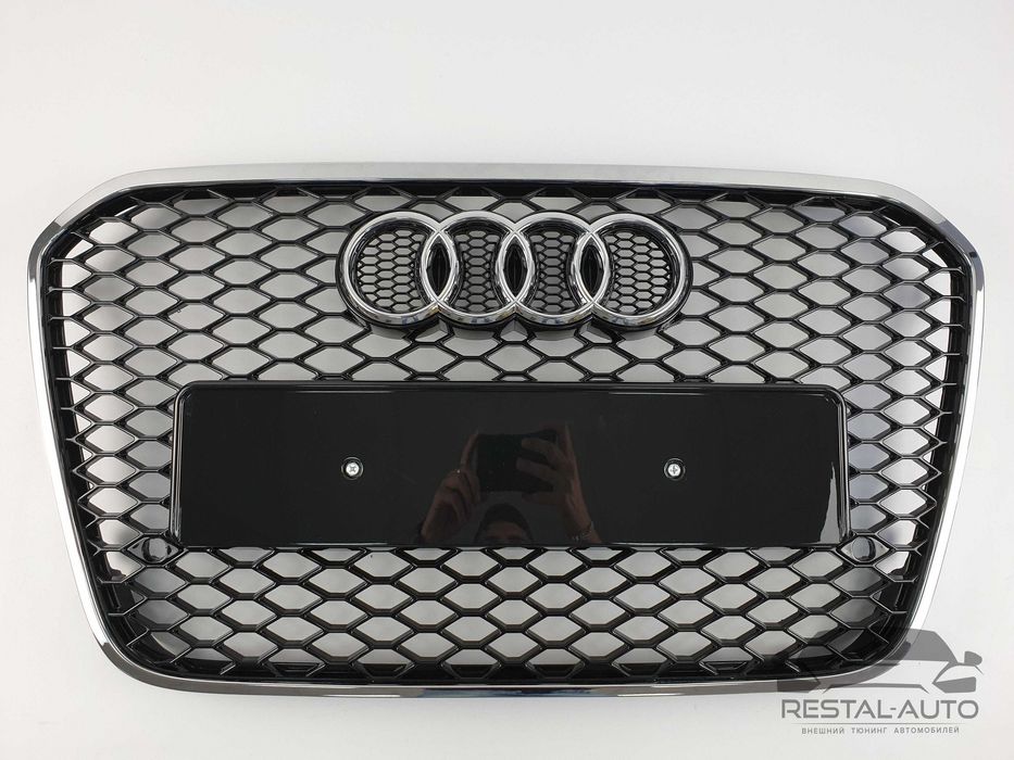 Решітка радіатора audi A6 2011-2014год Черная с хром рамкой в стилі RS