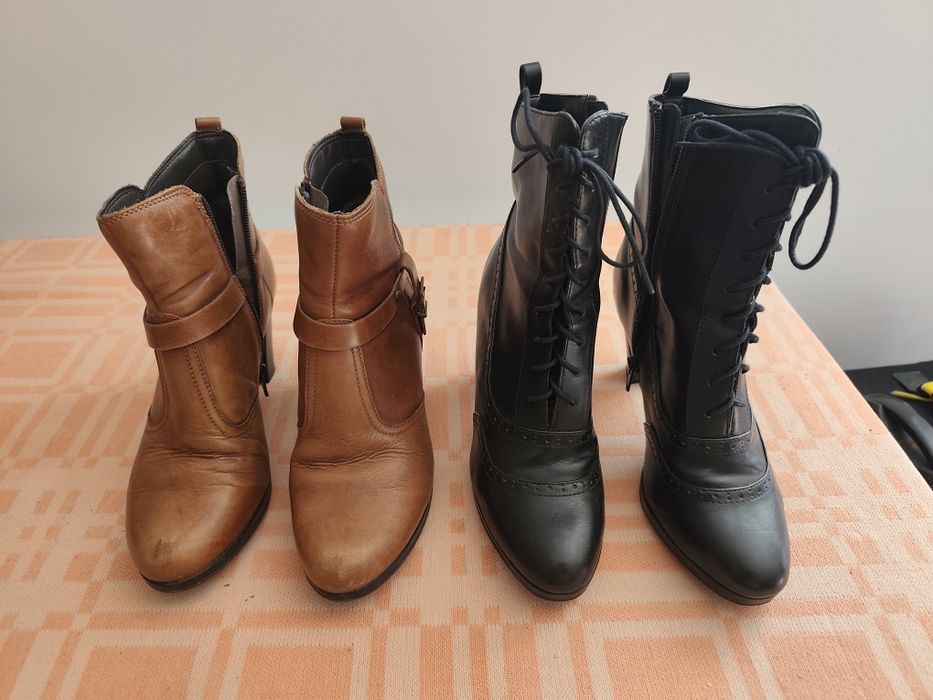 Botas curtas pretas e castanhas