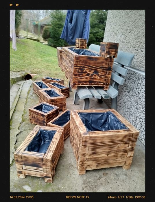 Sprzedam  skrzynki donice na kwiaty warzywa rózne rozmiary malowane