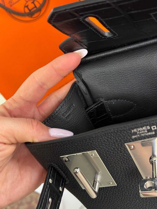 Слинг Hermes плечевая сумка Эрме бананка натуральная кожа крокодила Ерме мужская сумка c929