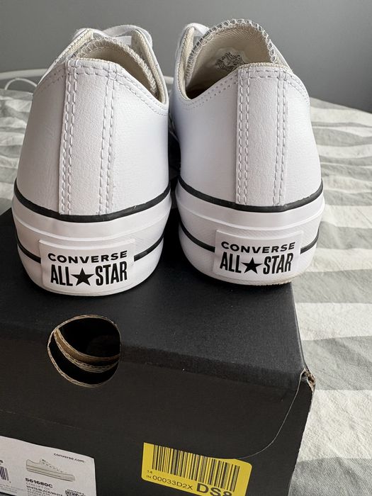 Converse skorzane białe 40