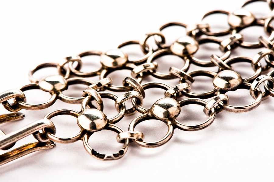 Warszawska Srebrna Bransoletka - KOLCZUGA - 32,35g - VINTAGE - ORNO