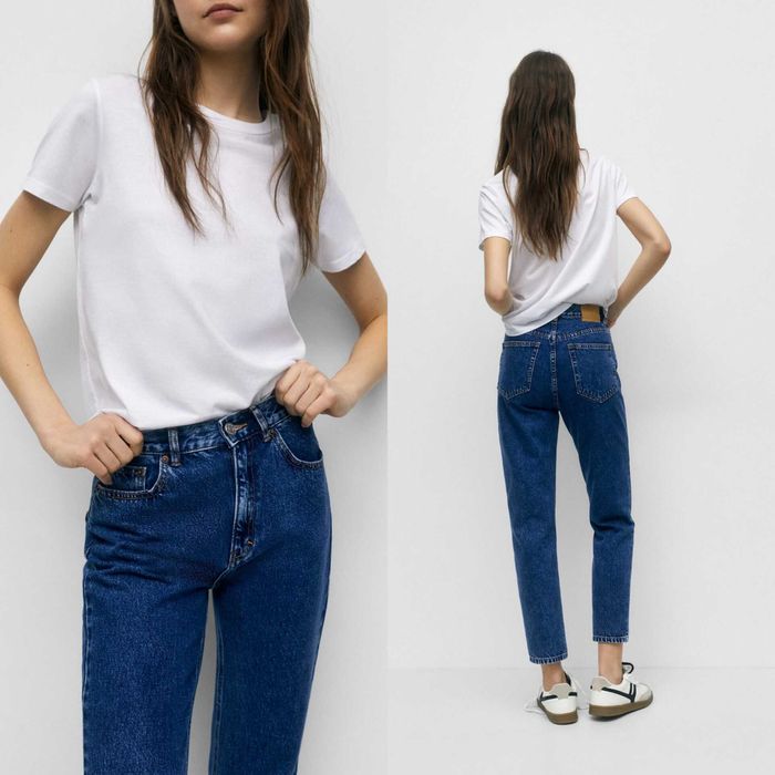 Джинсы Pull & Bear высокая талия НОВЫЕ синие