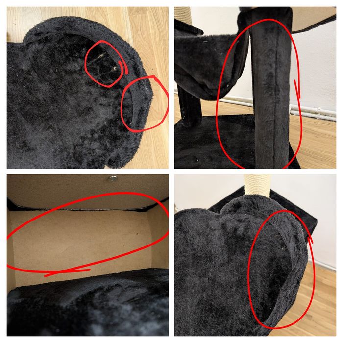 La Digue III Drapak Dla Kota Czarny 69x69x163cm DUŻY ZMODYFIKOWANY UŻY