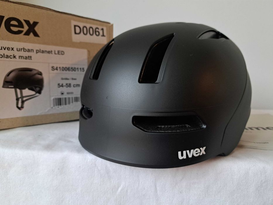 Kask rowerowy Uvex Urban Planet LED Black Matt M 54-58cm Turka 