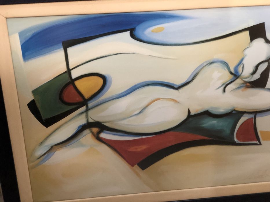 Quadro Pintura Abstrato Mulher