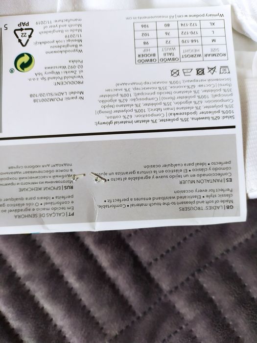 Nowe spodnie damskie białe dł.3/4 Tom Rose r.L