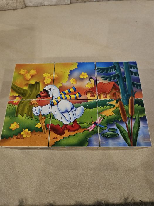 Drewniane klocki z 6 obrazkami