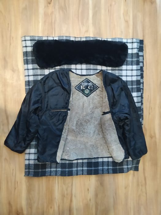 Куртка теплая,кожаная, со съемной подстежкой из овчины, 4XL,рост 190