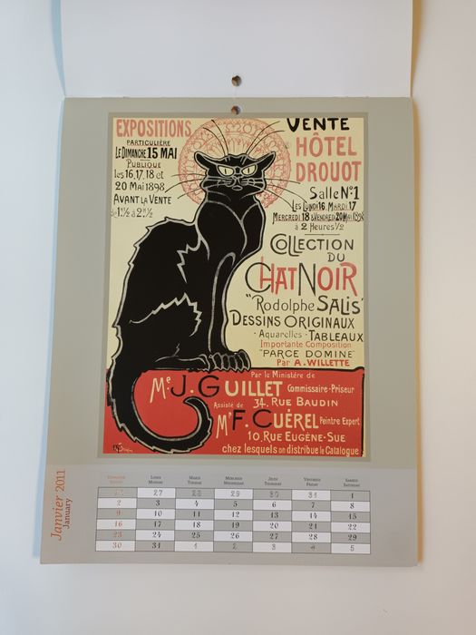 Pósteres parisienses vintage calendário