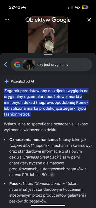 Zegarek z pająkiem