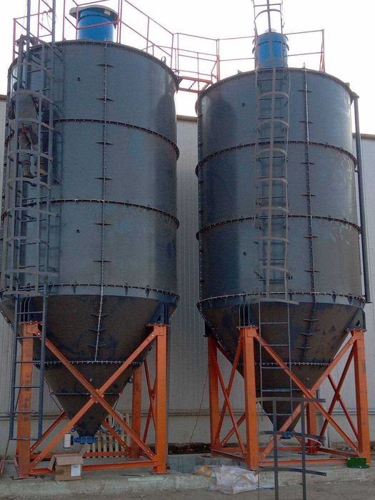 Бункер, силос, бункер-питатель, конвеер, транспортер, зерна, цемента