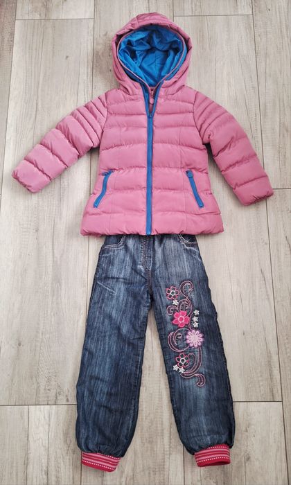 Kurtka ocieplana zimowa + spodnie ocieplane rozmiar 116/122