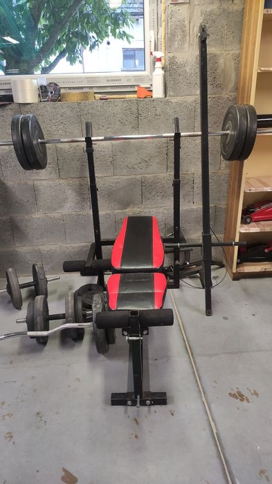 Siłownia ławeczka hantle gryf 130 kg