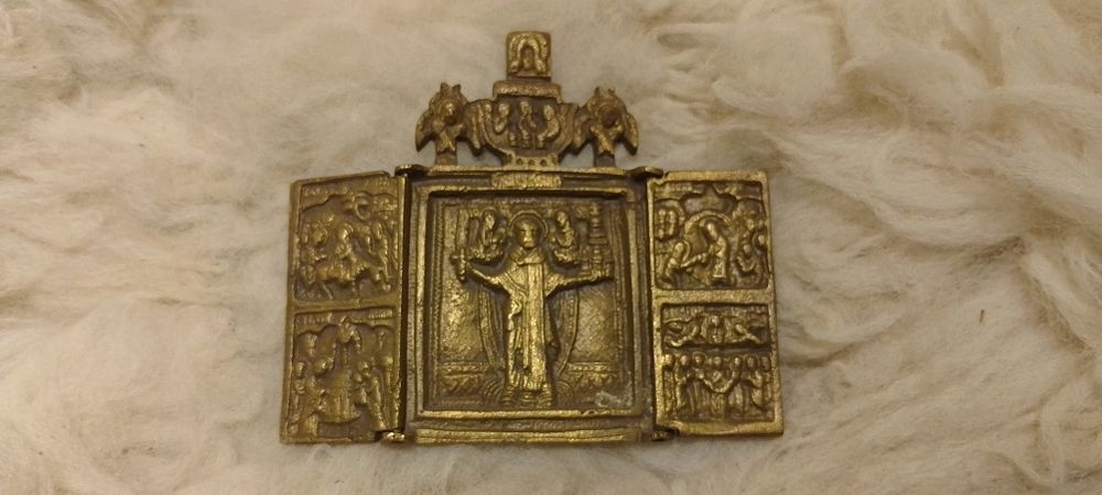 Stara Ikona prawosławna z mosiądzu