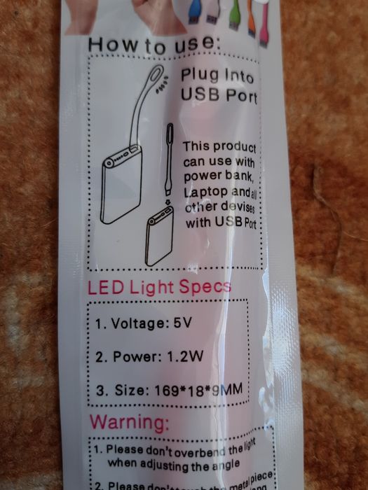 Лампа USB д/ноута LED