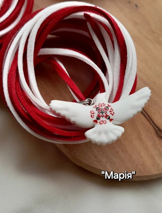 Птахи-підвіски із орнаментом імені, вишиванка, закодовані імена