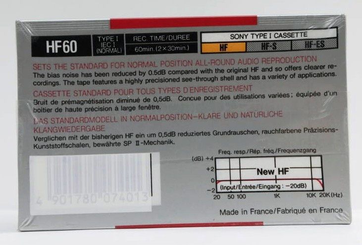 3 аудіо касети SONY HF 60 хвилин, виробництва Франції