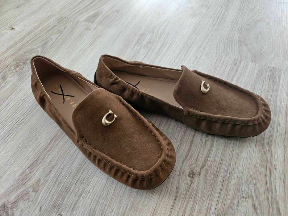 Buty Coach mokasyny zamsz