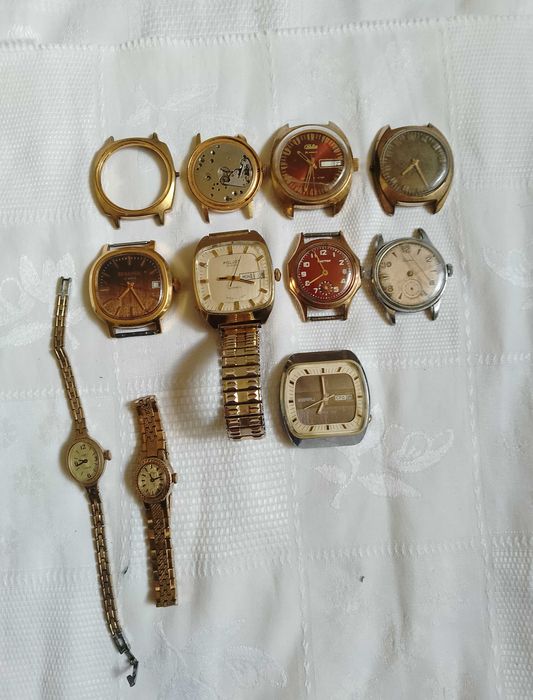 Советские позолоченные часы Восток Ракета Слава Кама Полет