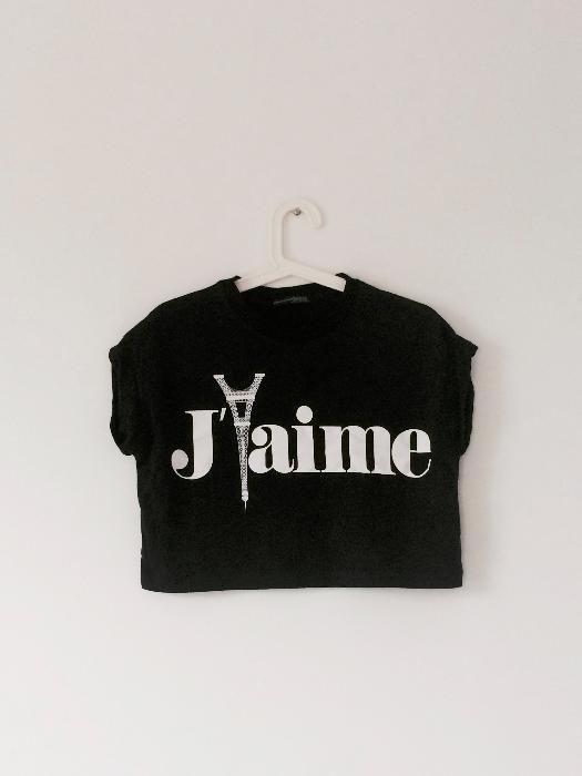 Top czarny krótki Paryż Atmosphere