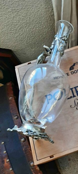 Jarra de água vintage UNICA em vidro e estanho (1820)