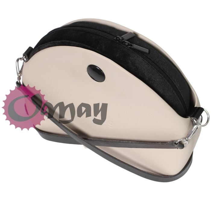 Elegancki organizer OBAG MOON LIGHT welur czarny czarne suwaki OMAY