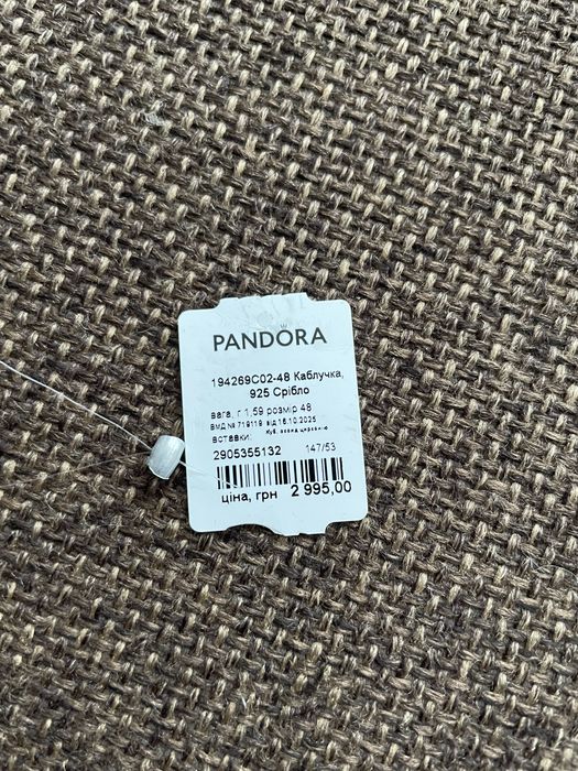 Срібна каблучка Pandora "Рожевий метелик", Оригінал (Чек/Комплект), 48 розмір