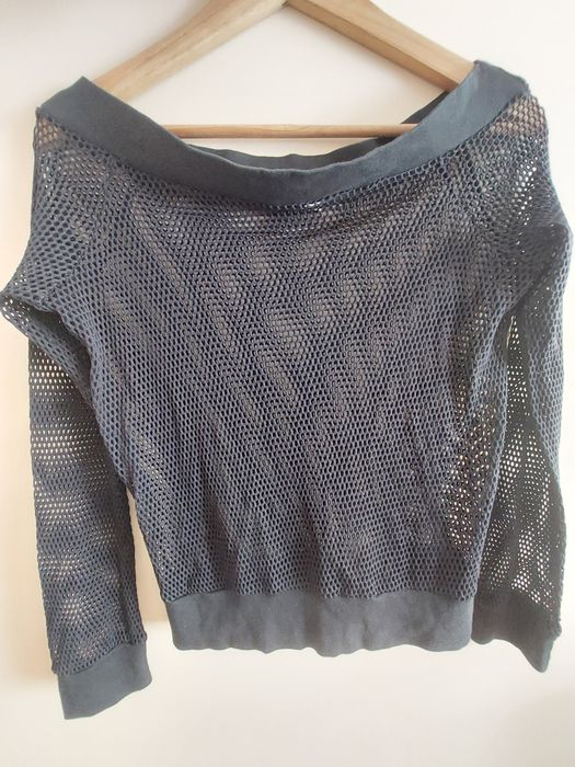 TOPSHOP bluzka siatka czarna (gothic, strój, halloween)