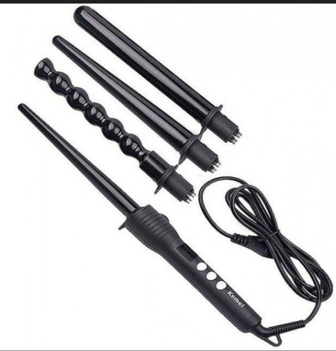 Професійний стайлер для волосся 4 в 1 з керамічним покриттям Kemei