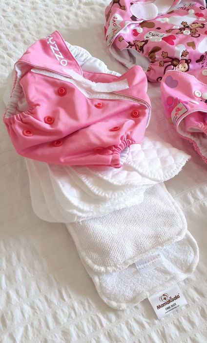 Fraldas reutilizáveis Bambino Mio, Alva Baby, Happy Flute +absorventes