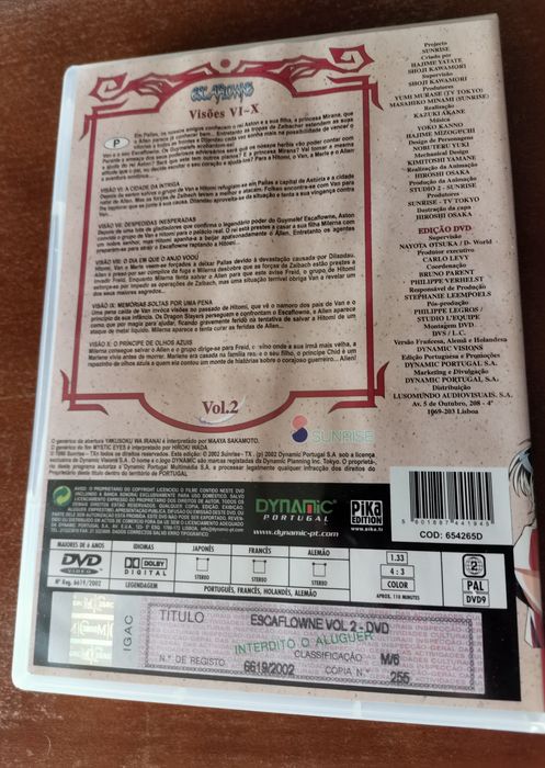 DVD Anime Conjunto de três volumes The Vision of Escaflowne