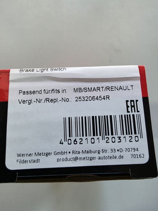 Interruptor de luz stop para megane e smart