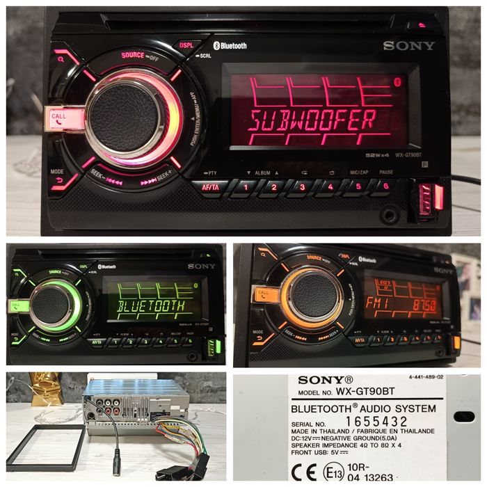 Pioneer, Соні, 2 дін , оригінальна магнітола з Блютуз