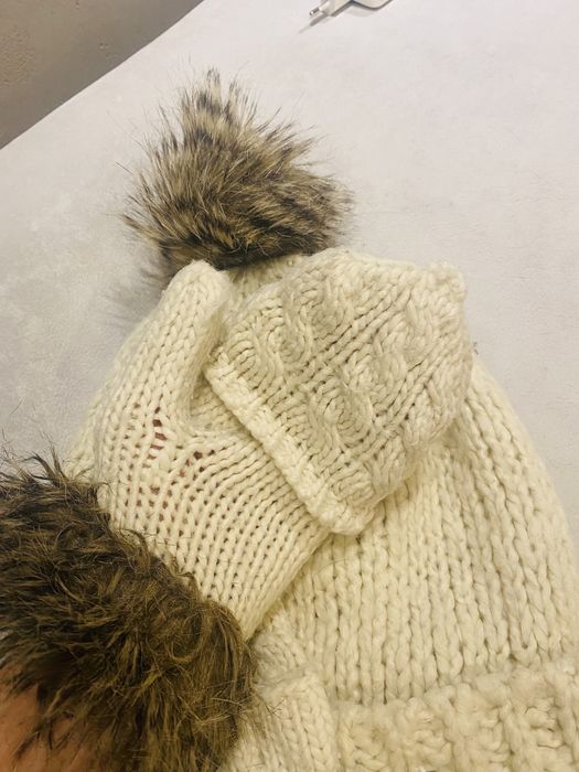Komplet czapka i rękawiczki RIVER ISLAND beżowy