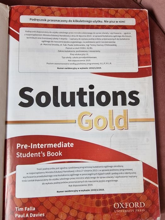 Solutions Gold podręcznik