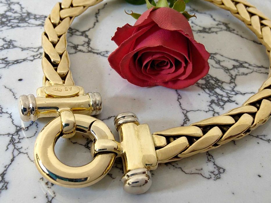 Bransoleta damska pr. 585, dł. 22cm , nowoczesny wzór, Lombard Gorzów