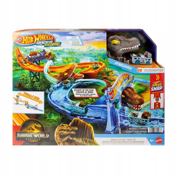 HOT WHEELS RACER VERSE JURASSIC WORLD Morski dinopościg, Tor wyścigowy. Hot Wheels