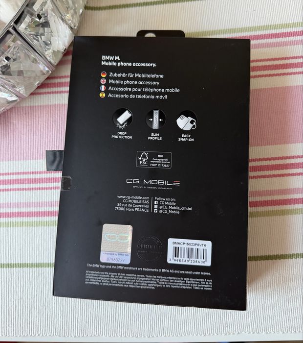 Case BMW M do iPhone 15 pro max czarne że smyczą