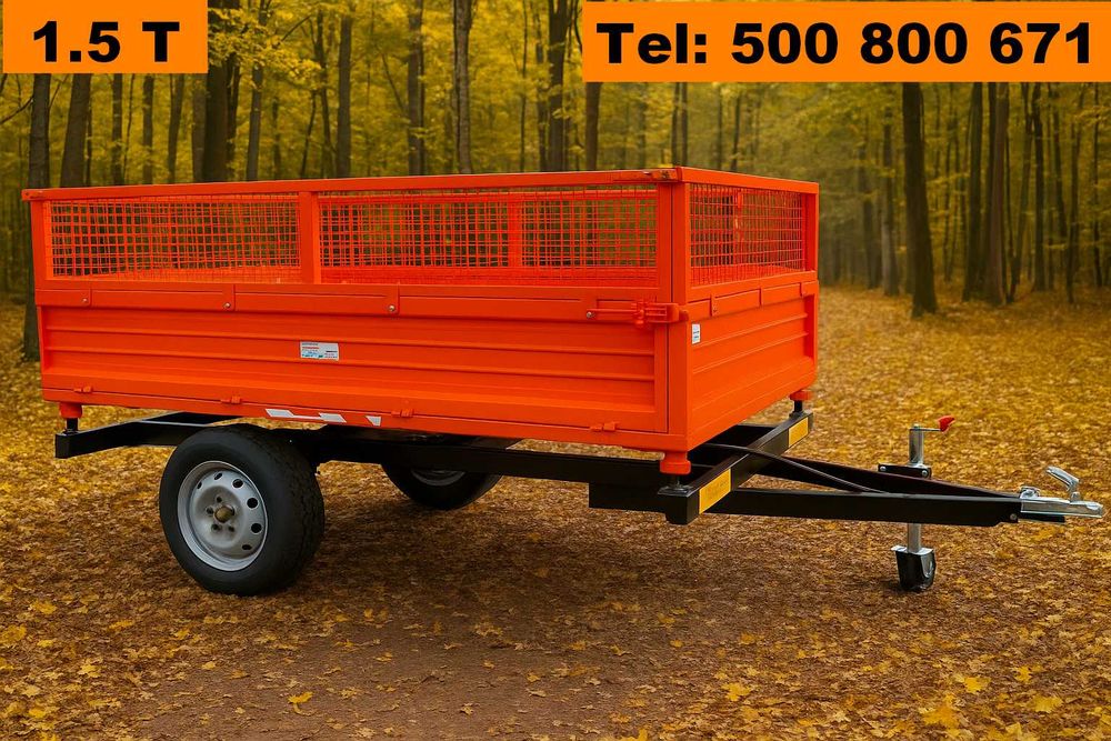 Przyczepa Przyczepka 1.5 T z Wywrotem Do Mini Traktora, Quada